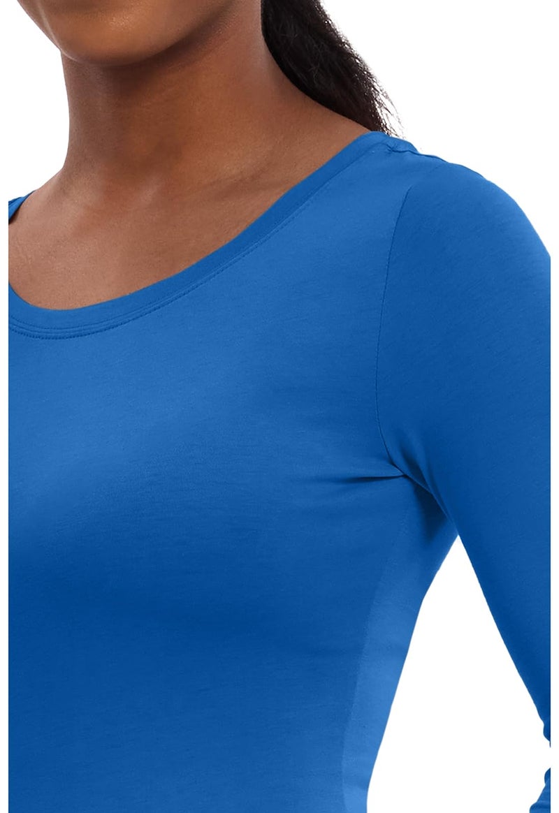 Healing Hands Women's Underscrub Soft Knit Melissa Longsleeve Scrub Tee with Breathable & Easy Care Fabric 5047, M, Royal - Image 3